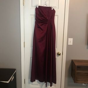Burgundy Beaded Formal Dress